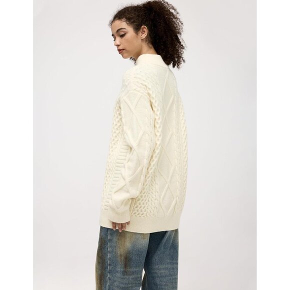 Oversized Women's Sweater Arctic Velvet Turtleneck Long Sleeve Pullover - Picture 4 of 6